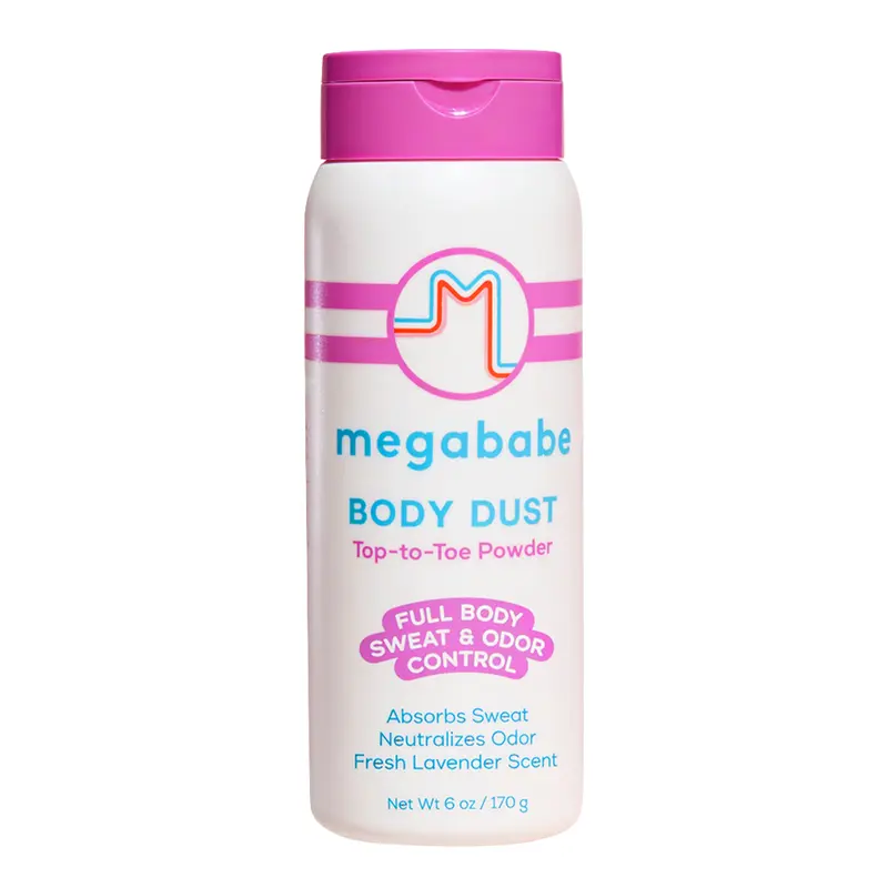 Megababe Body Dusting Powder - Talc-Free Body Care Powder, Sensitive Skin Safe, All-Natural Scented Formula with Lavender, Aloe, Chamomile, Instant Sweat Absorption, 6 oz