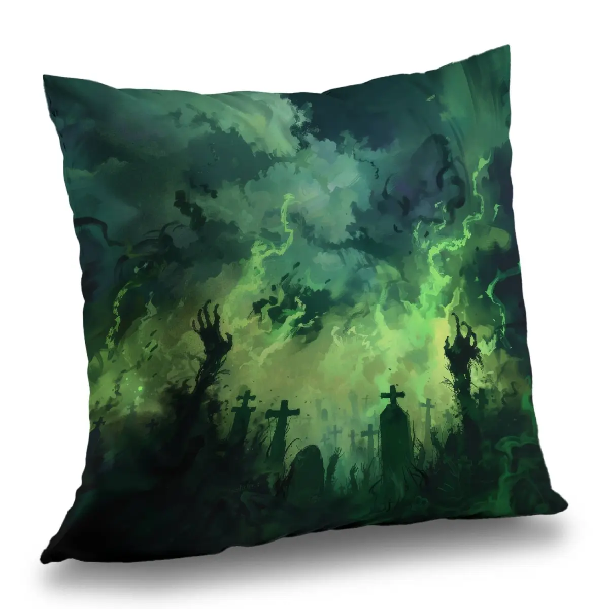 MWW C1PT2626SFET9H 26x26 in. Twill Weave Hell Green Polyester Standard Pillow Insert - Machine Washable, Optimal Support, Versatile Design, Room & Living Room Decor, 26 X 26 In.