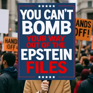 You Can_t Bomb Your Way Out of the Epstein Files Protest Sign, No Kings Protest Sign, Political Demonstration Sign