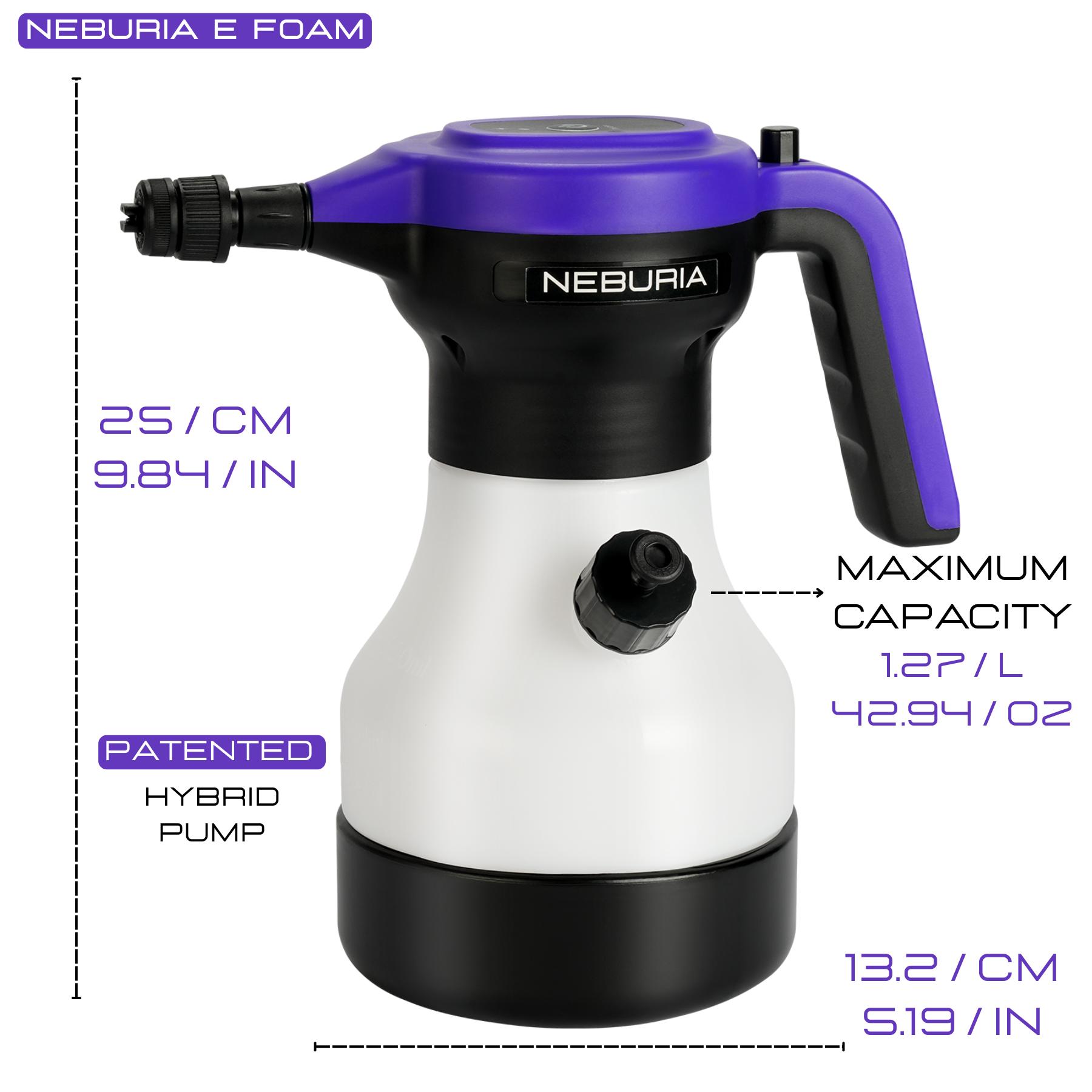 NEBURIA Electric Foam Sprayer,Purple,Rechargeable High Pressure Foam Cannon for Car Wash,Auto Detailing,Home,Industrial Cleaning,Professional Foam Sprayer with Smart Control Core,Ergonomic Handle,Portable Cordless Cleaner for Kitchen,Windows,Bathroom