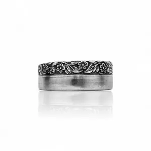 Steel & Bloom - Handcrafted Stainless Steel Floral Spoon Ring