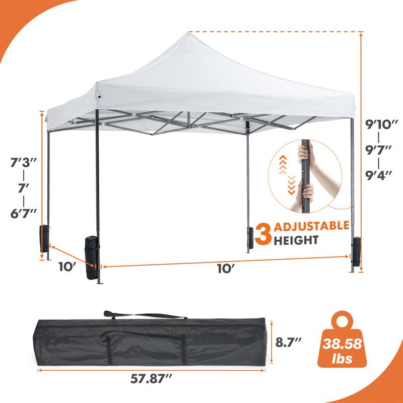 Sweet Furniture S - Canopy Tent 10x10 Pop Up Canopy Heavy Duty  Waterproof Portable Tent Pop Up Shade Canopy with Sand Bags