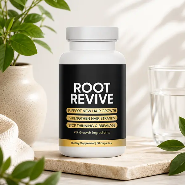 Root Revive Hair Growth Formula, Hair Growth & Hair Thickness Supplement for Women & Men, Supports Stronger, Fuller, Healthier Hair, 60 Capsules