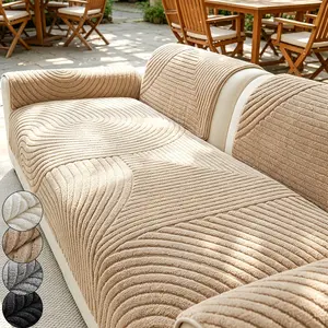Modern Round Sofa Cushion, Safe Comfortable Jacquard Edge Sofa Cover, Soft Skin-Friendly Dust-Proof Anti-Slip Pet-Friendly, Easy Clean