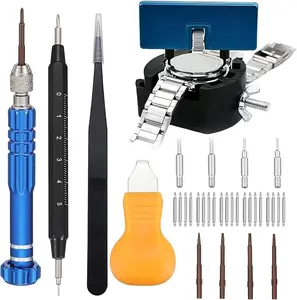 Watch Battery Replacement Tool Kit, 108PCS Spring Bars, 5-in-1 Precision Screwdriver, Adjustable Back Case Opener, Holder, Pry Tool, Spring Bar Tool with Scale, Tweezer, Watch Repair Kit for Watch Back Removal and Band Replacement