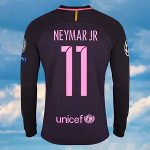 Neymar 2016-17 Retro Home Blue Away Purple No.11 Short-Sleeved Long-Sleeved Football Shirts
