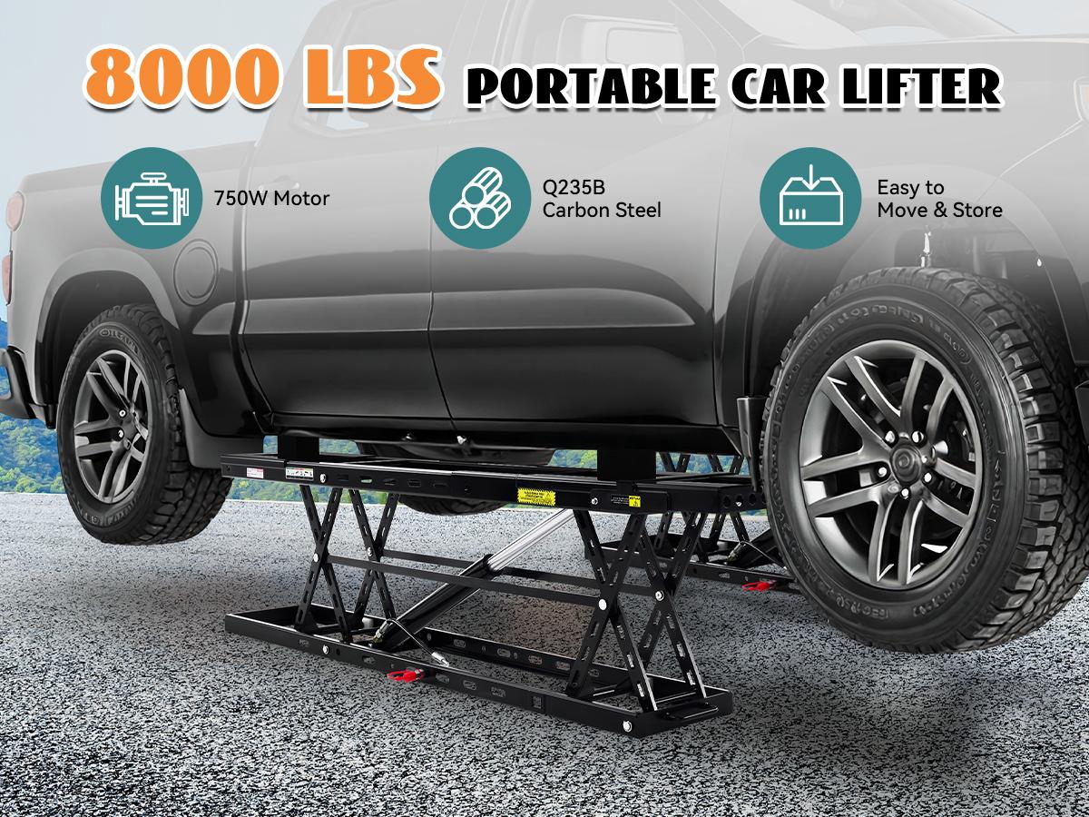 [Ships in 3 Boxes] AMERLIFE Portable Car Lift, Capable of Lifting 5000/7000/8000 LBS Quick Jack with a Maximum Height of 28", Car Lifts for Home Garage and Shop, No Wheels/Best Gift Ideas/Christmas Gifts