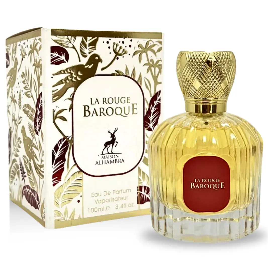 MAISON ALHAMBRA La Rouge Baroque Eau De Parfum - 100ml (3.4 oz) Alcohol-Based Elevated Spiced Unisex Aromatic Woody Bold Floral Fragrance, Single Item, Floral Fragrances