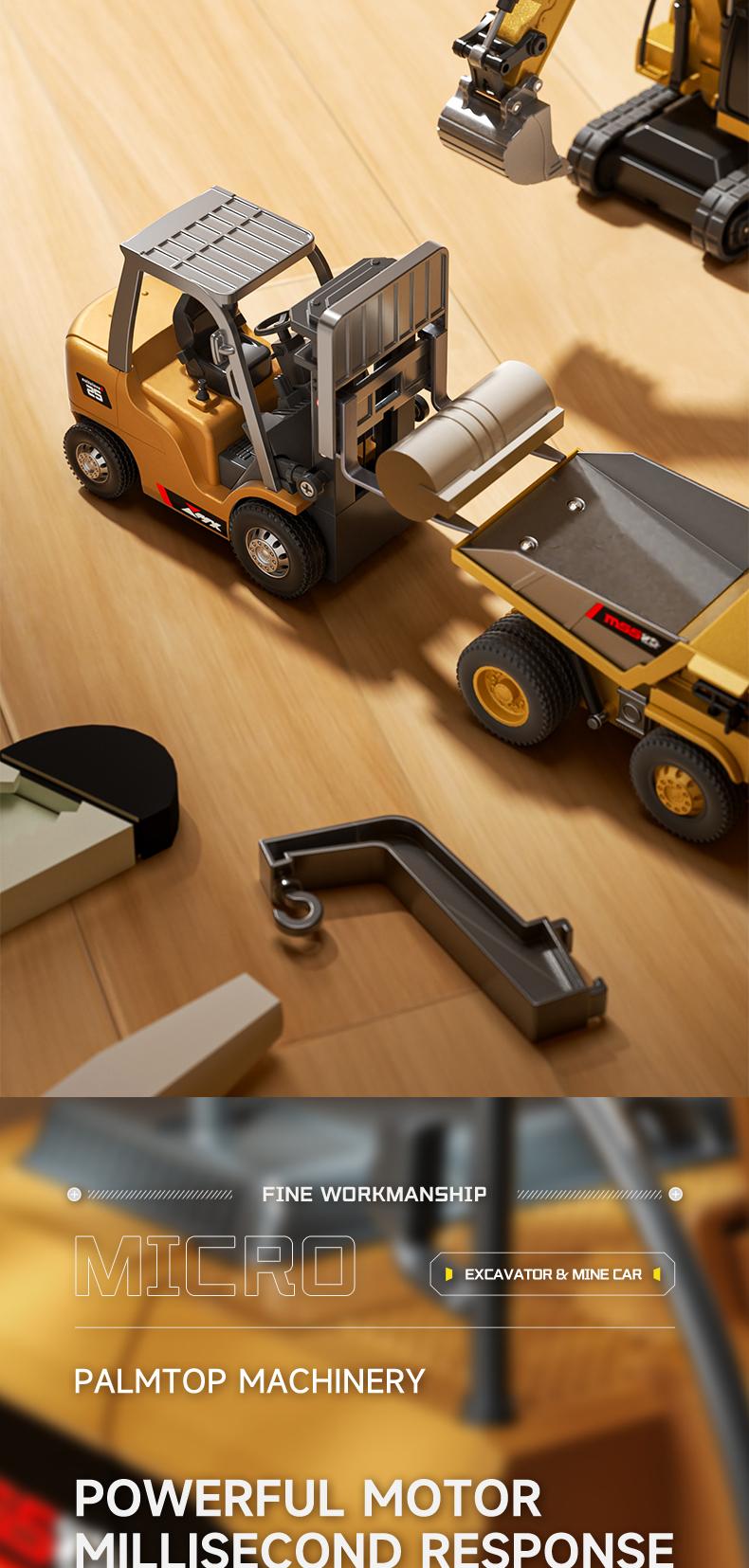 BRRRRT 1/64 Mini Forklift Toy,Remote Control Excavator and Dump Truck Full Proportion Toy Set with Lights and Sounds for Adults Kids Boys and Girls RC Construction Vehicles BRRRRT 1/64 Mini Forklift Toy,Remote Control Excavator and Dump Truck Full Proportion Toy Set with Lights and Sounds for Adults Kids Boys and Girls RC Construction Vehicles