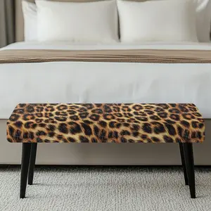 Leopard Print Dining Bench Cover, Stretch Washable Long Bench Seat Covers, Rectangle Dining Table Bench Slipover for Dining Room, Living Room, Kitchen Washable Durable Bench Covers Slipcover