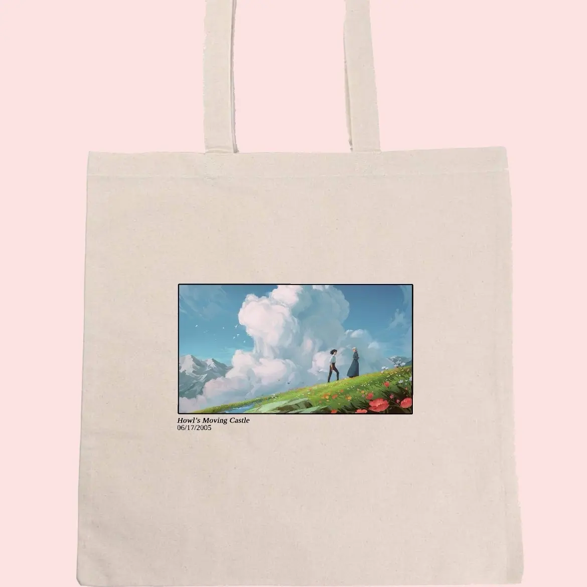 Studio Ghibli’s “Howl’s Moving Castle” Japanese Aesthetic Canvas Durable Everyday 100% Cotton Eco Friendly Vegan Tote Bag
