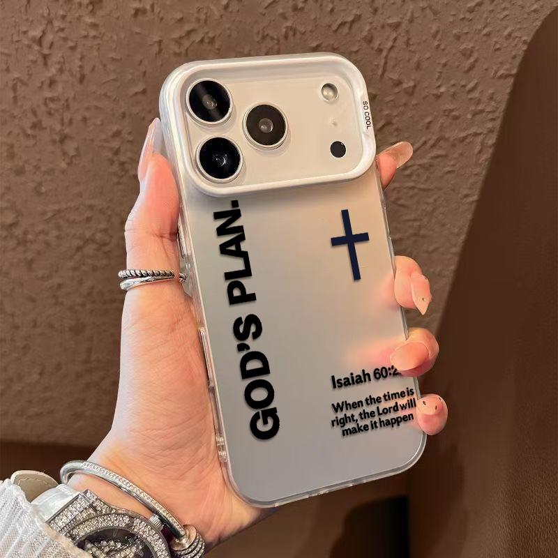 Unique GOD'S PLAN Patterns Phone Case Combining A Bold Faith Design And Premium Clear Finish Merging Religious Spirit With Timeless Fashion Sense For iPhone 17.16.15.14.13.12.11.X.XS.XSMAX.XR.8.7