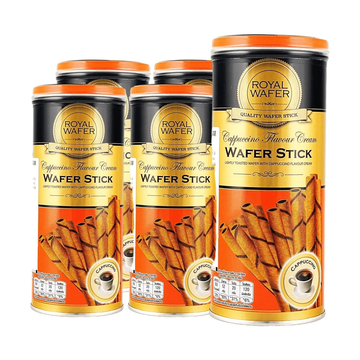 VFOODS Thai Royal Wafer Rolls Cappuccino Cream 5 Pack - Popular Snack Gift Box, 125g x 5 VFOODS Thai Royal Wafer Rolls Cappuccino Cream 5 Pack - Popular Snack Gift Box, 125g x 5