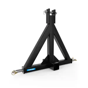 Garvee Durable 2-inch 3-point hitch adapter and receiver for Category 1 tractors, compatible with Kubota BX/LM25H/WLM, John Deere, Yanmar, Kioti, NorTrac, and Cat, featuring a strong black drawbar for agricultural towing.