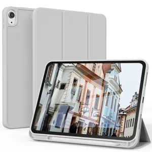 Case for iPad Air 11 inch (M3/M2, 2025/2024)/ iPad Air 5th/4th Generation (2022/2020) 10.9 inch /iPad (A16) 11th/10th Generation 11/10.9inch (2025 /2022)/iPad 9th/8th/7th Generation 10.2 inch with Pencil Holder, Smart Cover with Soft TPU Back