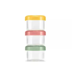 Ello 6pc Glass Condiment Color Lock Food Storage Container Set: Microwave & Oven Safe, Multicolored Lids