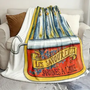 Trendy Blanket Tin of Sardines in Oil Breathable Soft Blanket Suitable for living room bedroom warming blanket Throw Blanket
