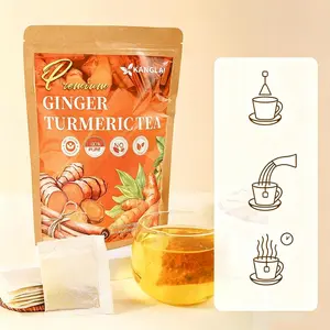 Turmeric Ginger Herbal Tea Bags - 60-Count Value Pack, Anti-Inflammatory, Gut Health Support, Detox Beverage, Keto-Friendly, Vegan, Caffeine-Free