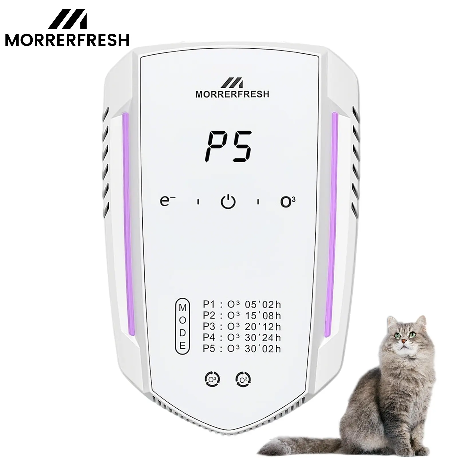 Morrerfresh Portable Odor Control Air Purifier for Cats and Dogs, Quiet Pet Air Cleaner for Home and Car, Helps Reduce Pet Odors and Unpleasant Smells