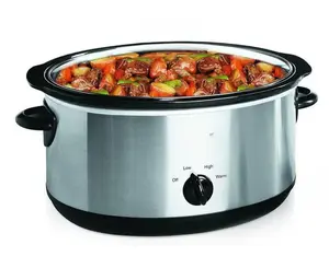 Crock-Pot 7 Quart Oval Manual Slow Cooker Stainless Steel (SCV700-S-BR) Versatile Cookware for Large Families or Entertaining