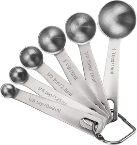 Measuring Spoons, Premium Heavy Duty Stainless Steel Measuring Spoons Cups Set, Small Tablespoon with Metric and US Measurements, Set of 6 for Measuring Dry and Liquid Ingredients Rena Chris