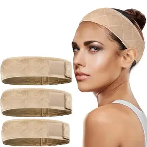 3Pcs Non-Slip Velvet Wig Grip Band with Adjustable Velcro | Secure Glue-less Hair Band for Wigs & Scarves | Soft Breathable Headband for All-Day Comfort (22 Inch)