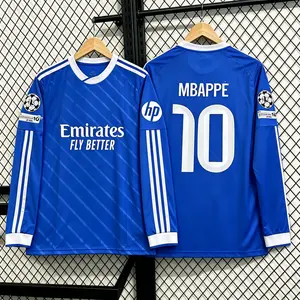 25-26 New Mbappé Blue 10 Fan Edition Long-Sleeve Soccer Jersey