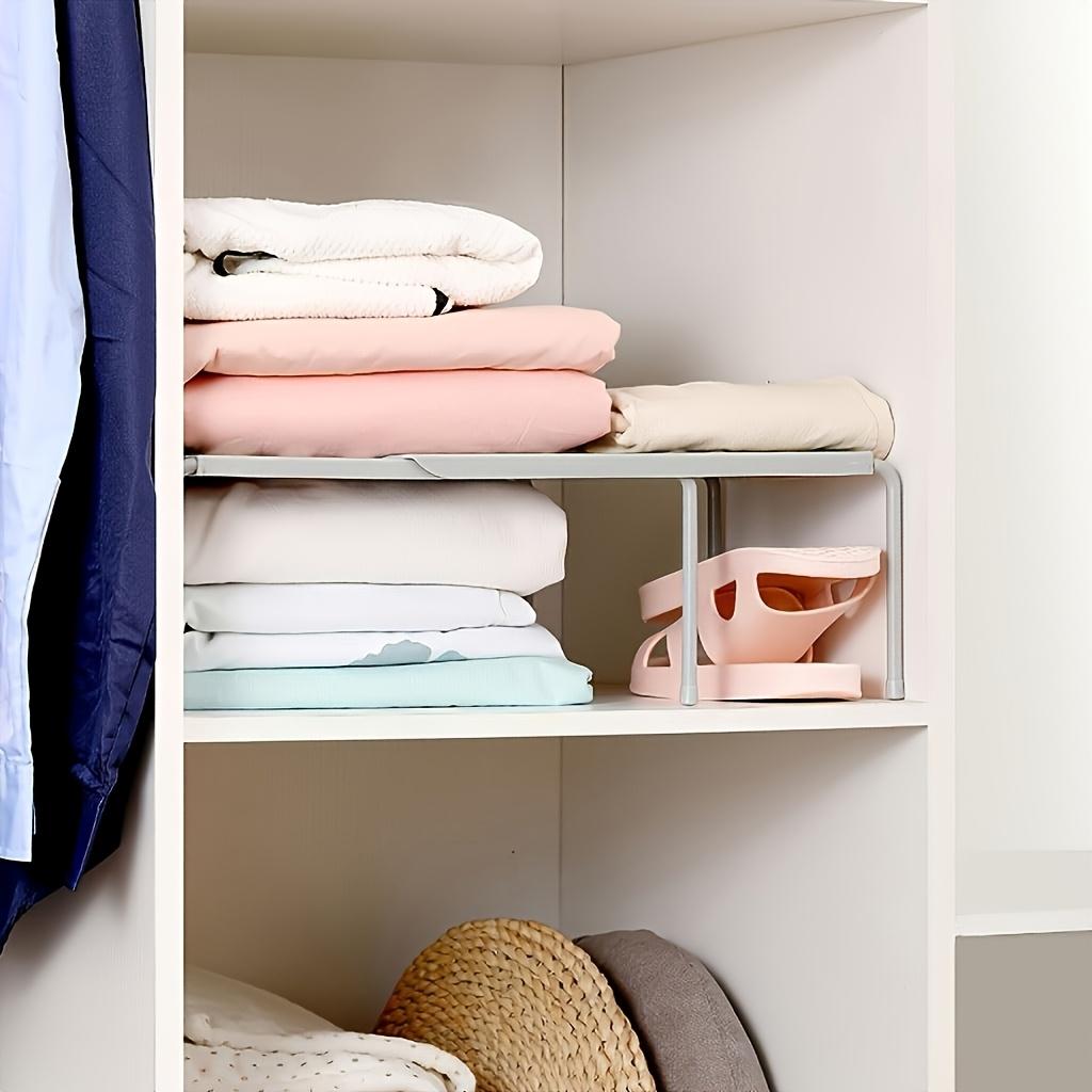 Telescopic Adjustable Storage Shelf 1 Pack - Expandable Space Saving Rack for Shoes Storage Boxes, Closet Organizer Shelf for Bedroom Closet Kitchen Bathroom Dorm