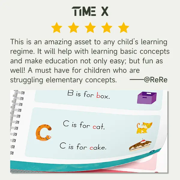 TIMETOME Reusable Grooved Handwriting Workbook for Kids, Learning Materials, 6 Books–Early Elementary, Covers Math, Words, Drawing –Gift for Children Lettering Spiral Notebook school supplies，summer learning workbook