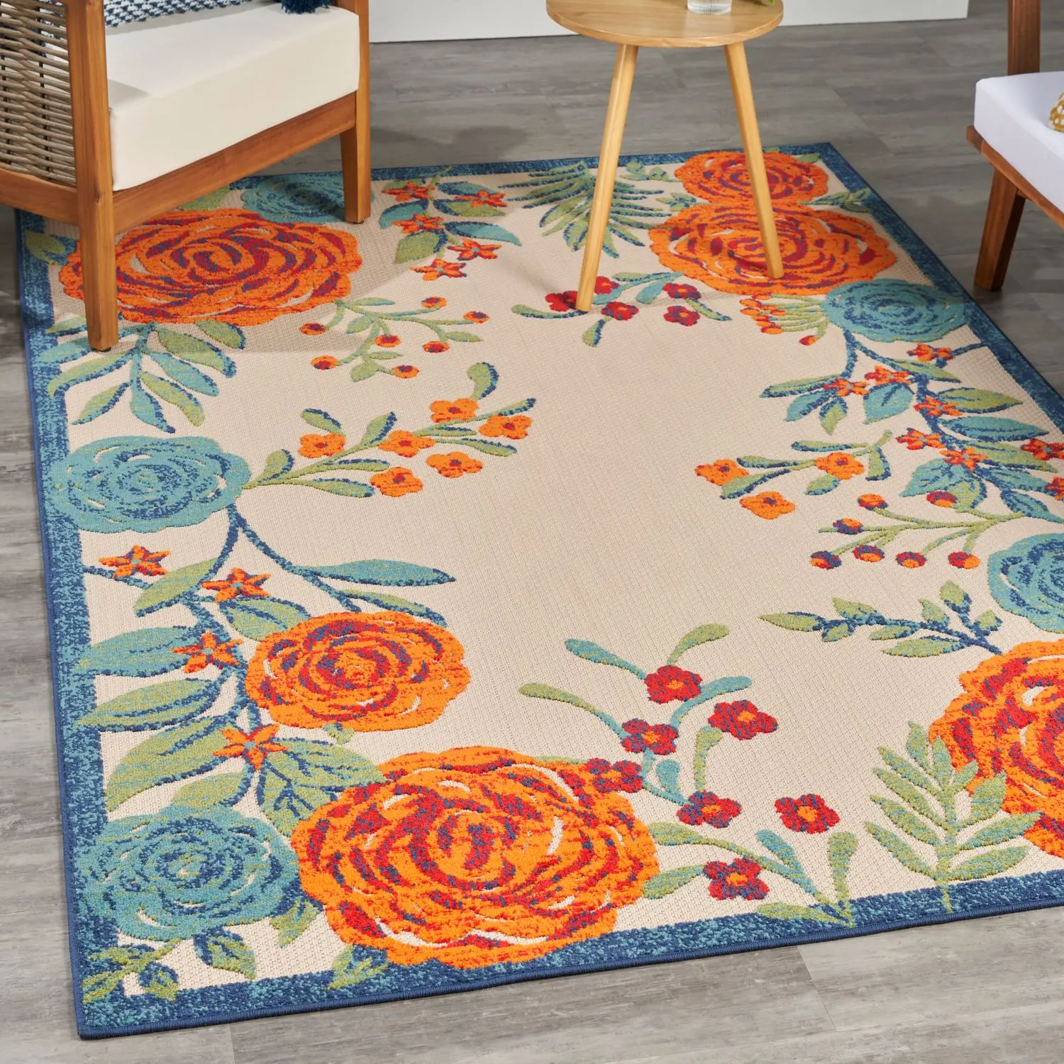 Nourison Aloha Indoor-Outdoor Oversized Decorative Modern Floor Rug - Bold Design Flower Pattern, Contemporary Patio Rugs for Outdoor Use, Flower Pattern Rugs
