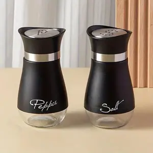 Glass Seasoning Mill Set, 2 Counts/set Salt & Pepper Shaker, Seasoning Utensils for Home Restaurant Kitchen