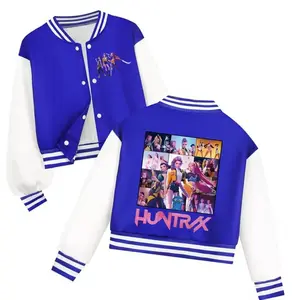 Kpop Demon Varsity Jacket Unisex, Idol Inspired Streetwear, Trendy Graphic Bomber Coat, Fan Gift Idea