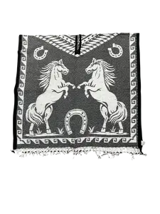 Unisex Adult Standing Horses Poncho / Gaban