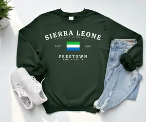 Sierra Leone Crewneck Sweatshirt, Baltic Country Pullover, Travel Gift