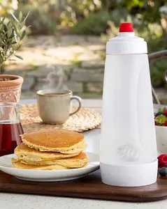 Manual Mixing Bottle with Stirring Ball Squeeze Dispenser for Pancakes Cupcakes & Baking Durable Reusable Easy Clean Precision Pouring