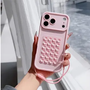Stylish, creative, protective, and multifunctional diamond sandpaper phone case cover suitable for iPhone 17/16/15/14/13/12/11 (suction cup/phone case), strong adhesion, smooth surface, includes a phone lanyard, Protection