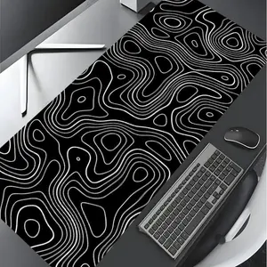 Abstract Terrain Line Pattern Mouse Pad, Rectangle Gaming Mouse Pad