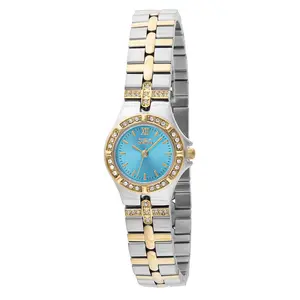 Invicta Women's Watch — Petite Turquoise Dial, Two-Tone Steel and Gold — Crystal-Set Bezel and Bracelet — Authentic Ladies Watch, New in Box
