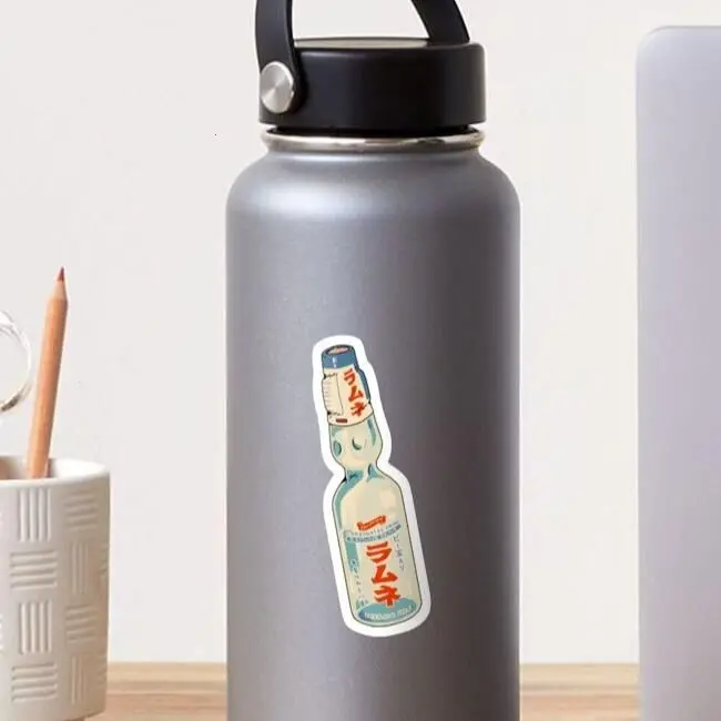 Kawaii Ramune Soda Sticker, Japanese Drink Vinyl Decal, Cute Bottle Graphic