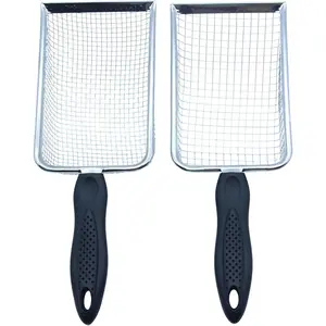 Soil Sifter for Gardening & Pet Substrates, Pack of 2 - Stainless Steel Garden Sifter with 3.8/5mm Mesh & Rubber Handle - Sand, Dirt, Compost, Reptile Bedding Sifter Shovel