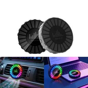 Circle Microphone Light, Gear Rhythm Light, Atmosphere Decorative Light, Car Vent Diffuser, Sound Control, Dynamic Effects, USB Rechargeable