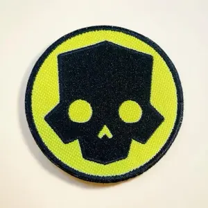 Helldivers Skull Embroidered Sewing Patch, 3"x3" Yellow Design with Black Outline, Compact Versatile Accessory for Bags, Hats, Bag