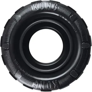 KONG Extreme Tires - Durable Natural Rubber Dog Chew & Fetch Toy with Treat Dispenser - Versatile Tire-Shaped Pet Toy for Medium/Large Dogs - Made in USA