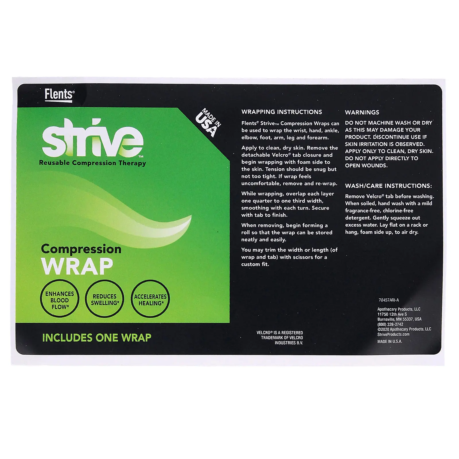 Strive Compression Wrap, Black, 1 Wrap