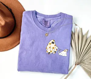 Comfort Colors Сute Ghost Dog Shirt, Dog Lovers Halloween Gift, Halloween Dog Shirt, Spooky Season, Womens Halloween Shirt, Fall Graphic Tee