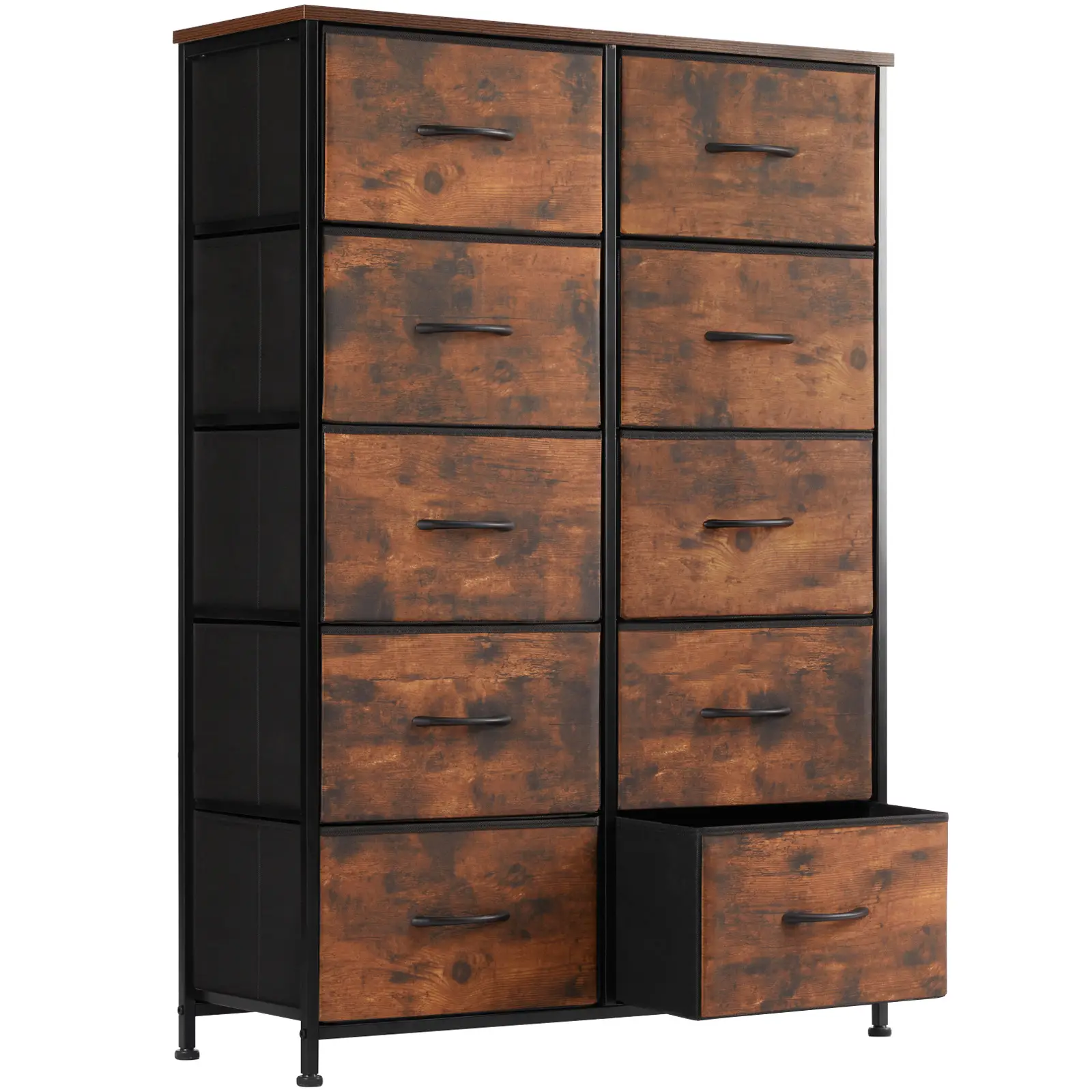 Cupboards Cabinets Dresser - Fabric Storage Tower with 10 Drawers, Bedroom Organizer, Chest of Drawers with Fabric Bins