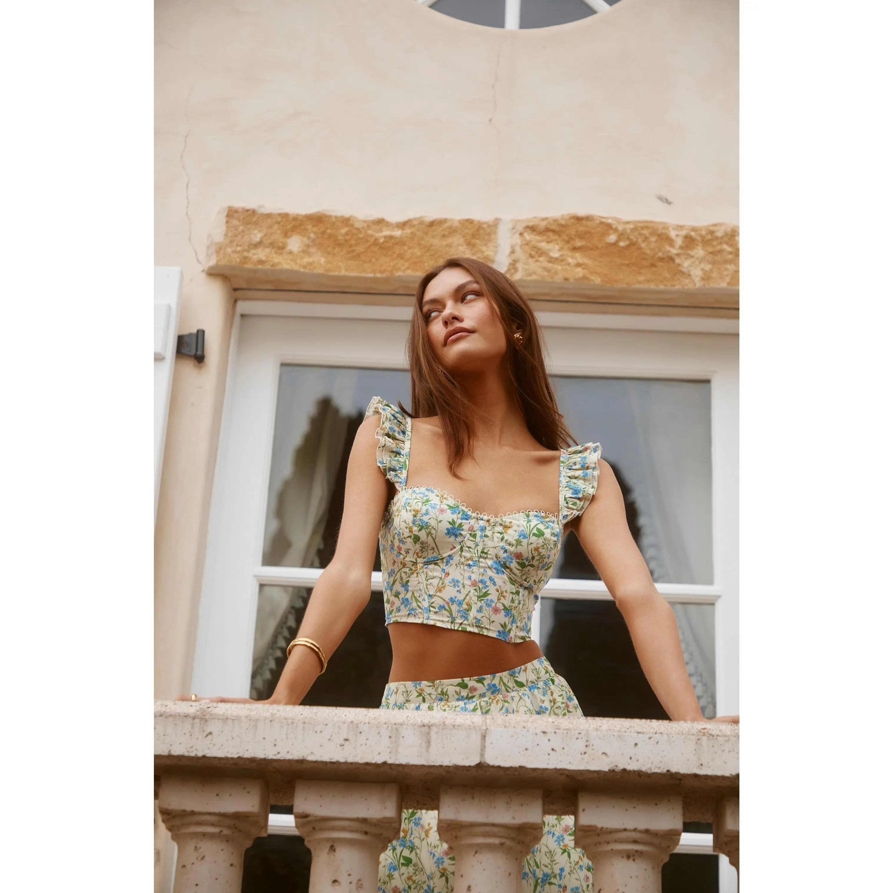 Wedelia Eyelet Corset Crop Top