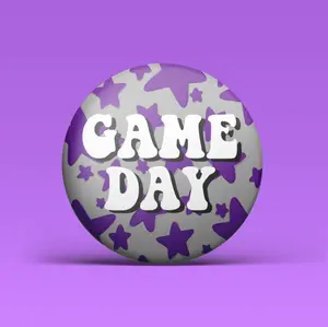Game Day Stars Button - Purple