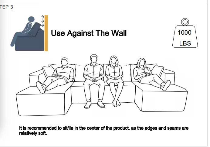 [2-3Packages] Niccae 132-Inch U-Shaped Memory Foam Sectional Sofa — An oversized modular design offering "cloud-like" comfort; features deep seating and compressed corduroy fabric, combining space-saving capabilities with a convertible sleeper function.