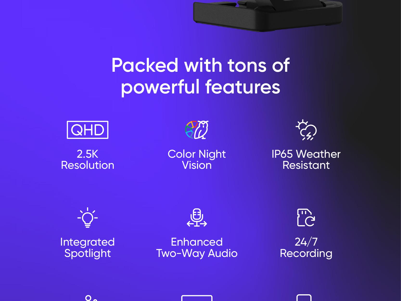 Wyze Cam v4 — Wired 2K HD Smart Home Camera, Indoor/Outdoor Use, Pet/Baby Monitor/Security, Spotlight/Siren, Color Night Vision, Local/Cloud Storage